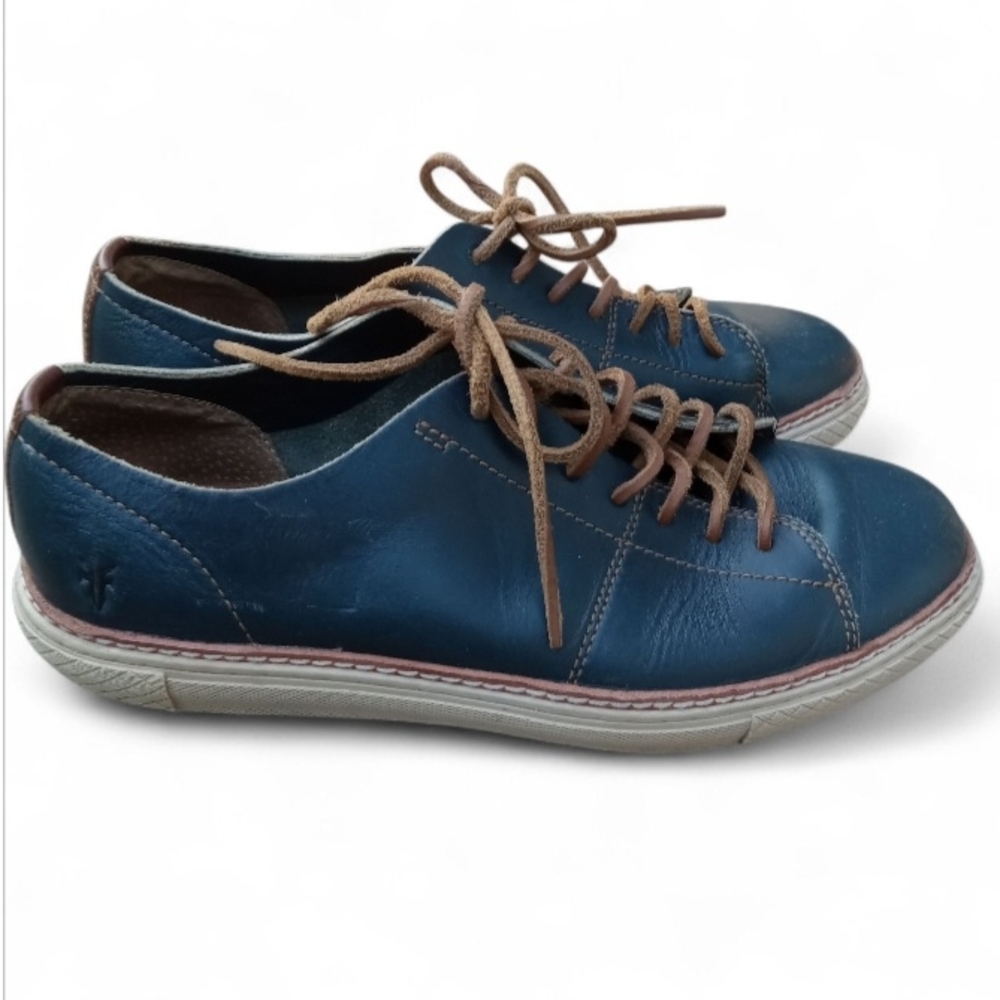 Frye Walker Low Top Navy Leather Sneakers Men Shoes Size 9